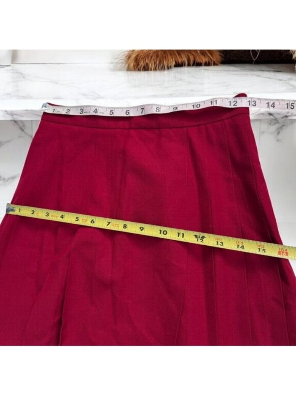 Talbots Vintage 100% Wool Pleated Midi Skirt Size 4P Made in USA - Picture 5 of 15